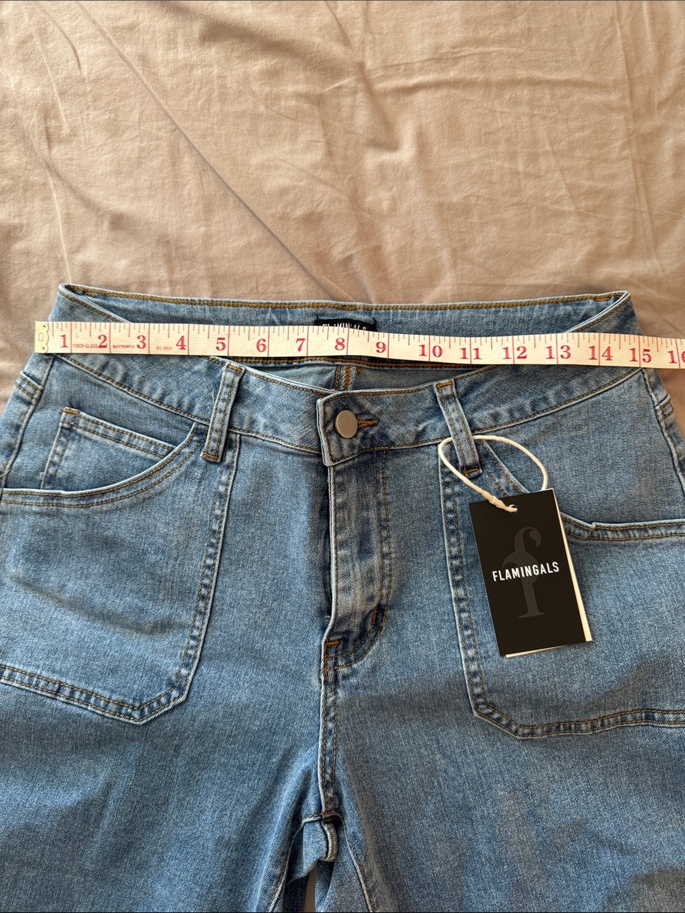 Flamingals Women's Light Wash Wide Leg Jeans
